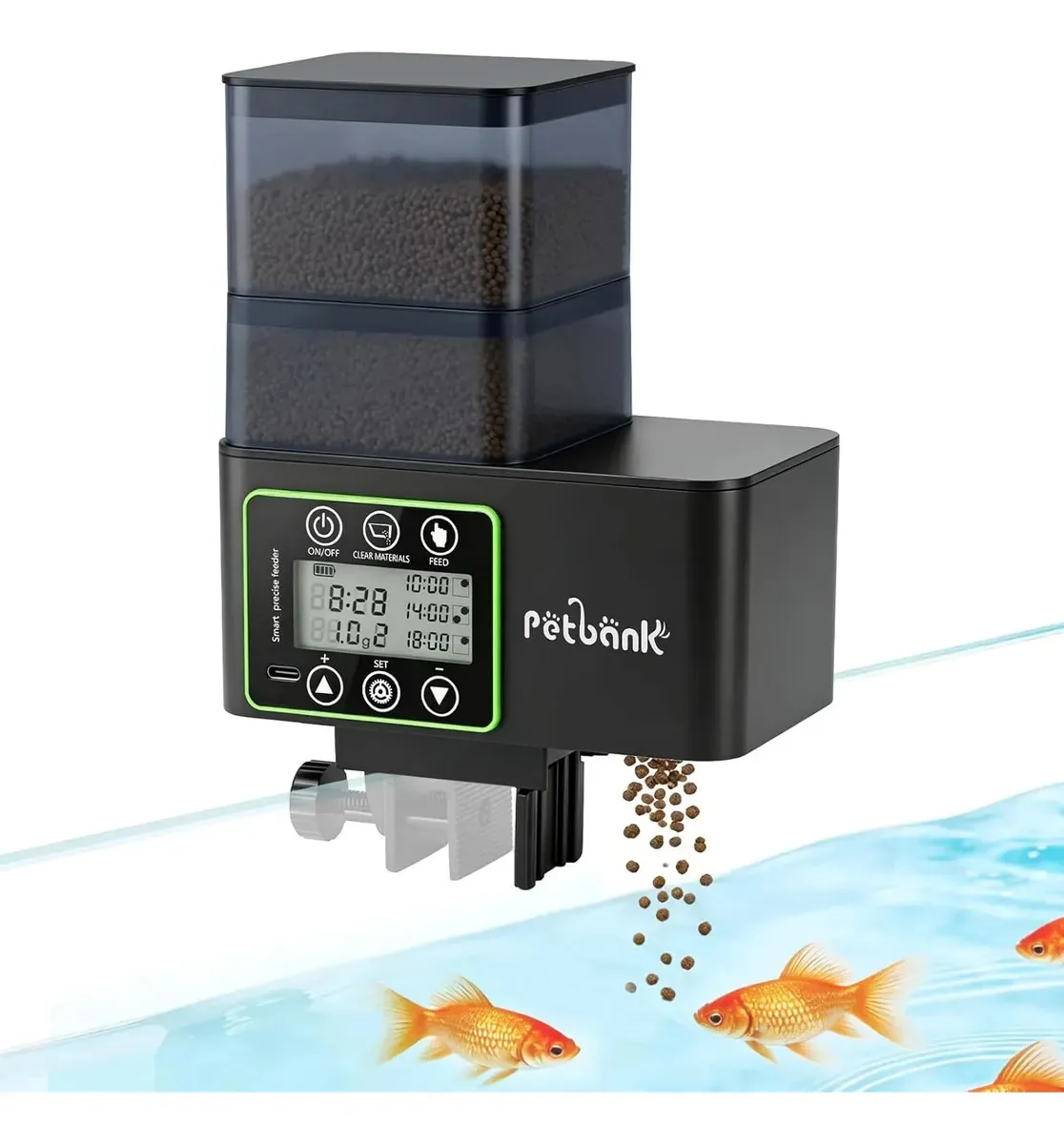 Alimentador automático de peixes de aquário de 230/510ml com