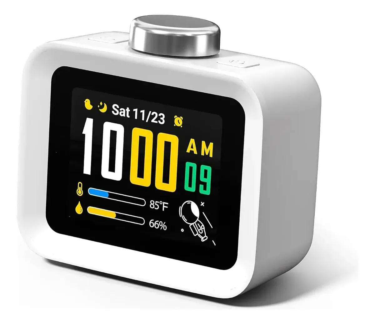 Despertador LCD com sons e alarmes relaxantes