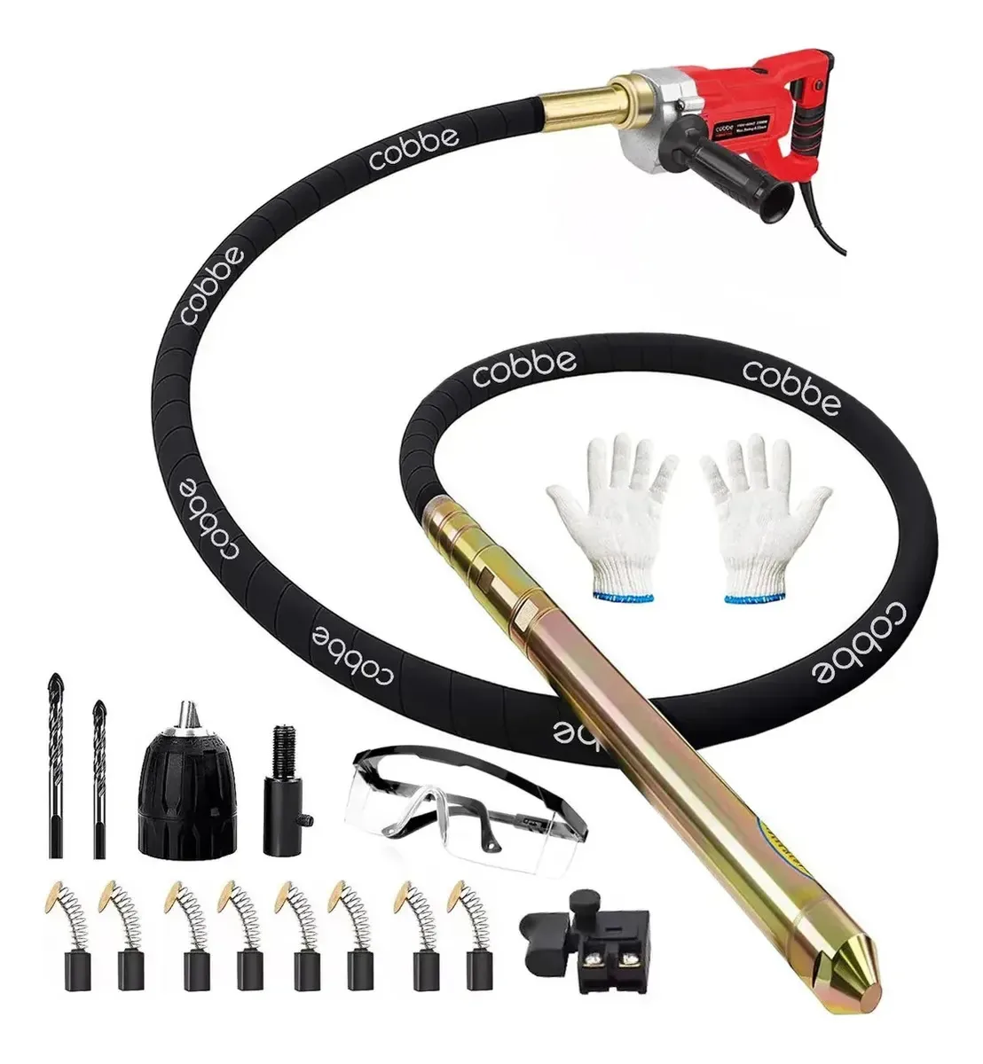 Vibrador elétrico de concreto 2300w 3m Chicote Cobbe