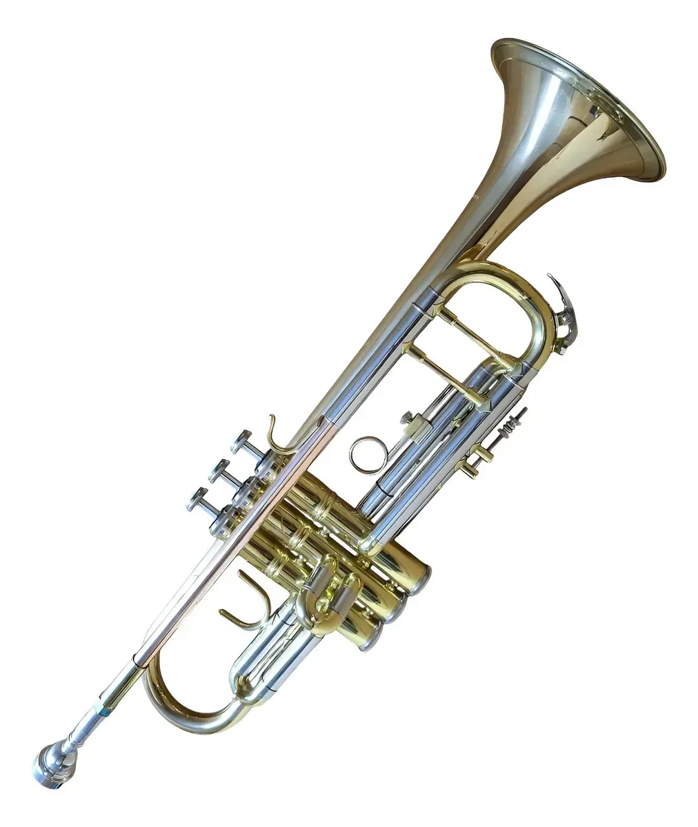 Trompete California JBTR-460L Sib com acabamento laqueado inclui estojo - cor dourado tricolor