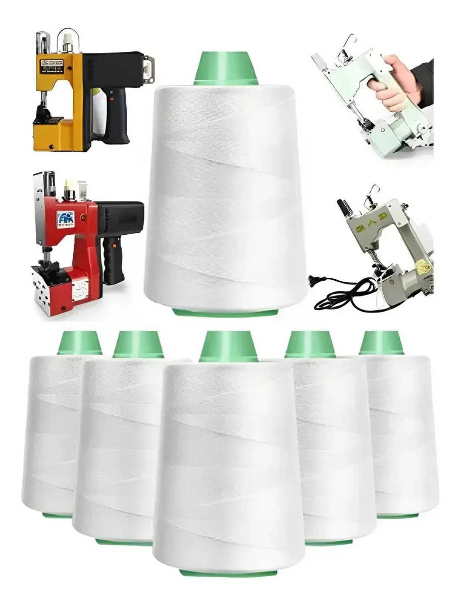 Pacote de 10 sacos de costura 100% poliéster, branco e branco
