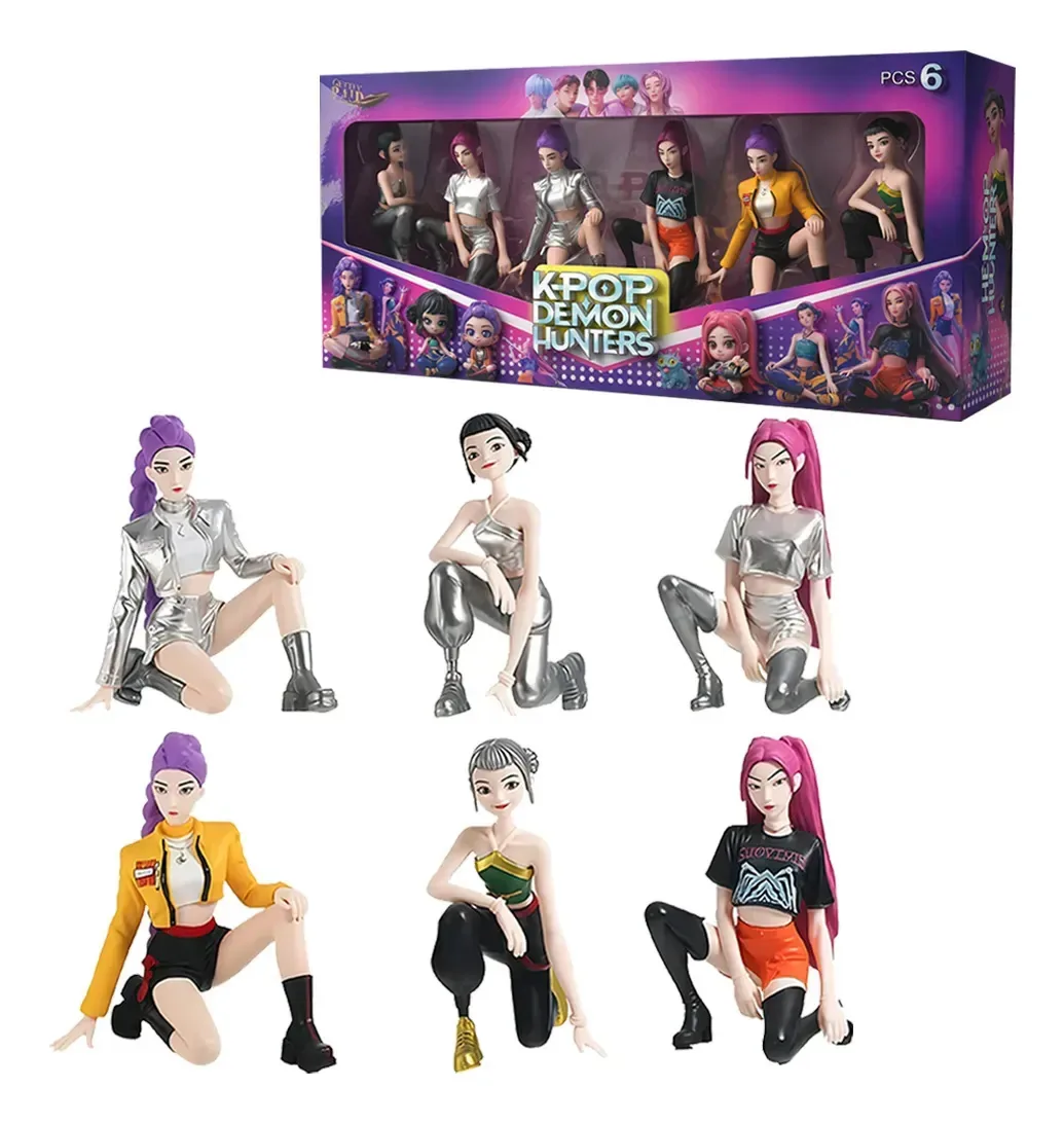 6 bonecos Kpop Demon Hunters The Warrior Witch Hunters, bonecos Hunters Kpop, coleção infantil, presente para fãs e caçadores de Kpop, bonecos Demon Hunter, presentes para o Dia das Crianças