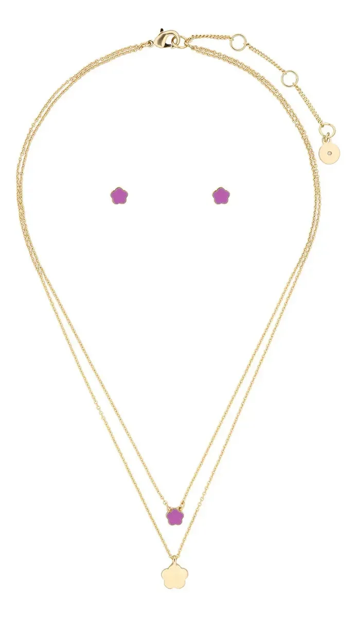Brincos e colares Boxset Dkny Alloy Gold Metal para mulheres em ouro