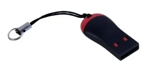 Leitor de adaptador de memória Micro SD USB 2.0 preto e vermelho