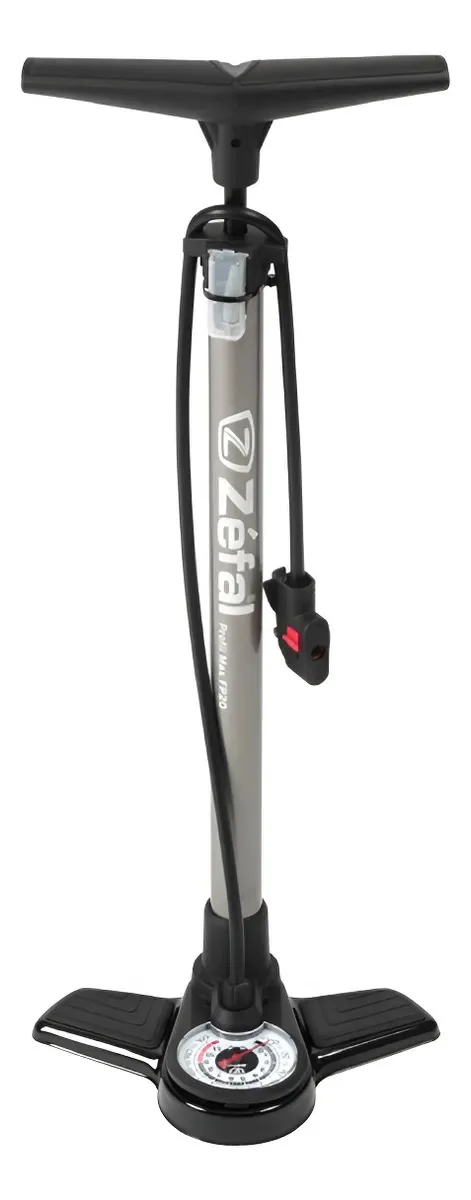 Inflador de pé Zéfal Fp20 com manômetro 130 Psi cinza