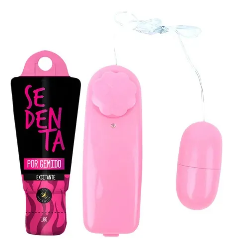 Kit Gel Deslizante Sedenta+vibrador Feminino Bullet Sedenta Rosa