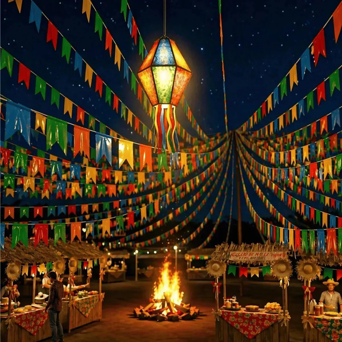 Kit 50 Metros Bandeirinhas Plásticas Festa Junina Decoração Colorido