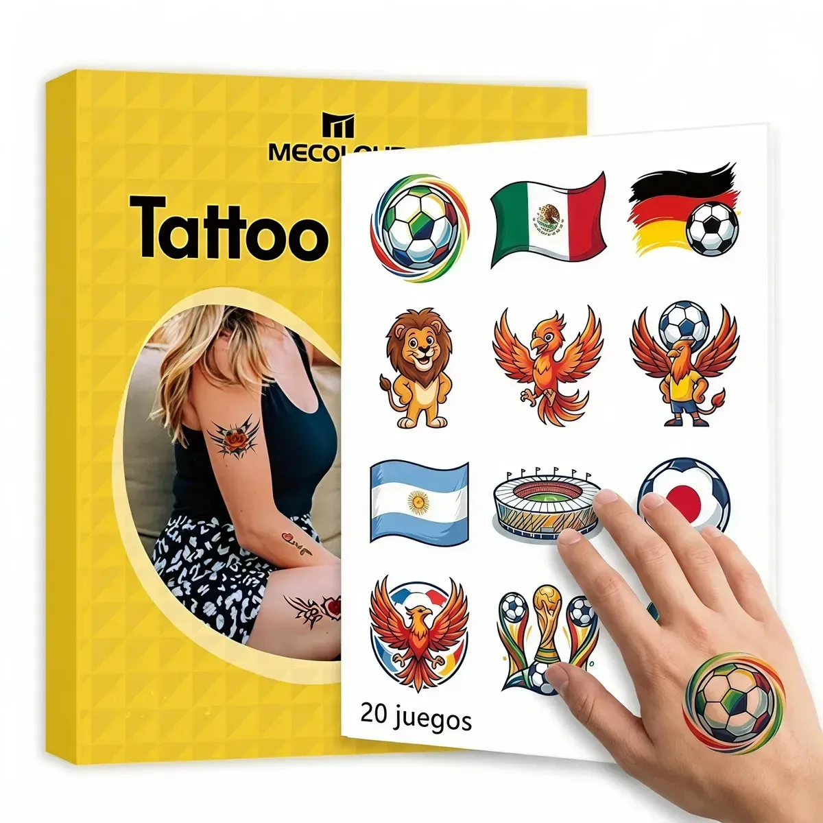 Tatuagens temporárias, tatuagens falsas imprimíveis, papel de tinta, 20 folhas, branco