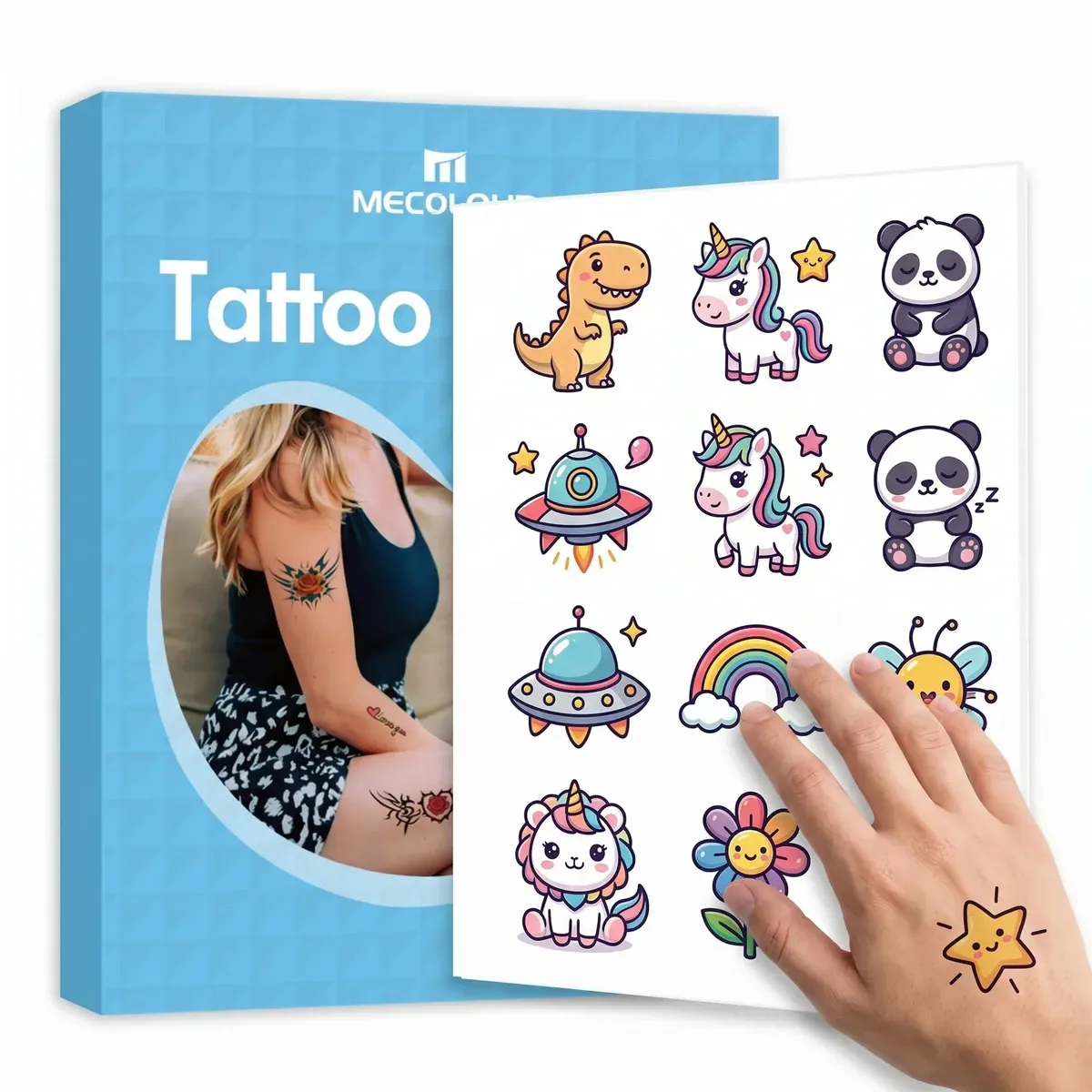 Tatuagens temporárias: papel imprimível para tatuagens falsas para laser, 20 folhas, branco, mecolor