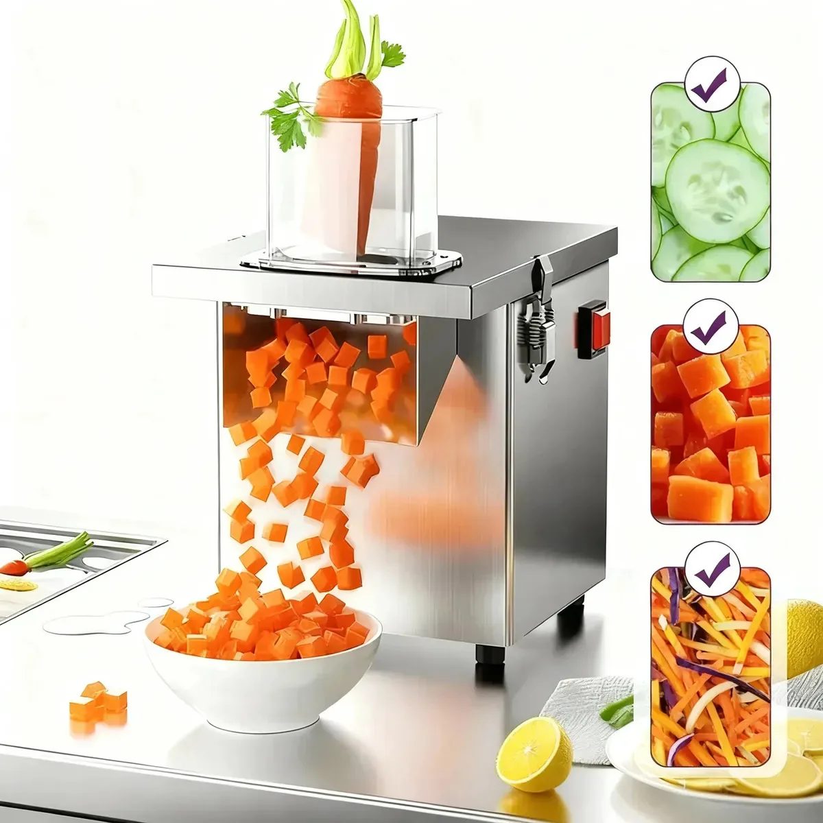 Picador de vegetais comercial elétrico multifuncional
