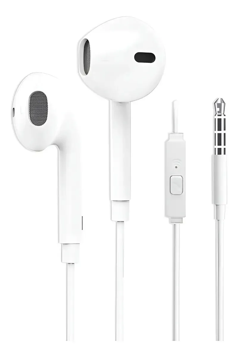Fone De Ouvido Com Fio Com Controle E Microfone 3.5mm Ej30 Cor Branco