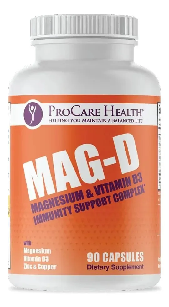 Procare Health Mag-D Magnésio Vitamina D3 Immune Health 90 cápsulas sem sabor
