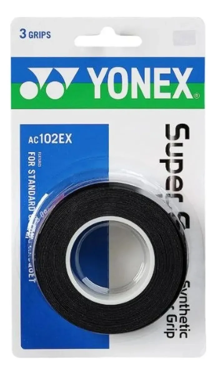 Overgrip Yonex Super Grap 3u - Tênis/Badminton - Preto Preto
