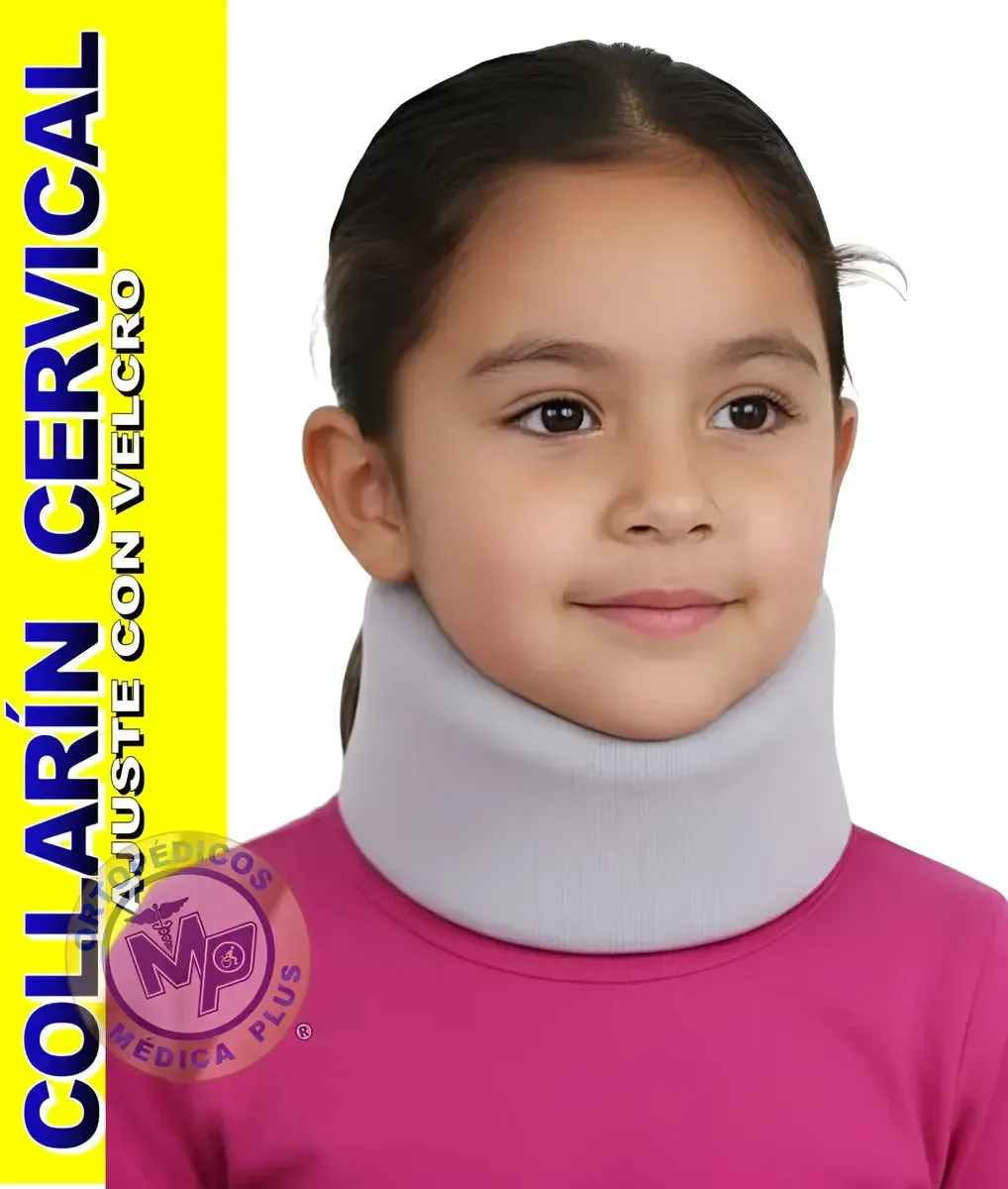 Colarinho pediátrico cervical macio para crianças Tamanho infantil ajustável: 26 a 32 cm e 7 cm de altura