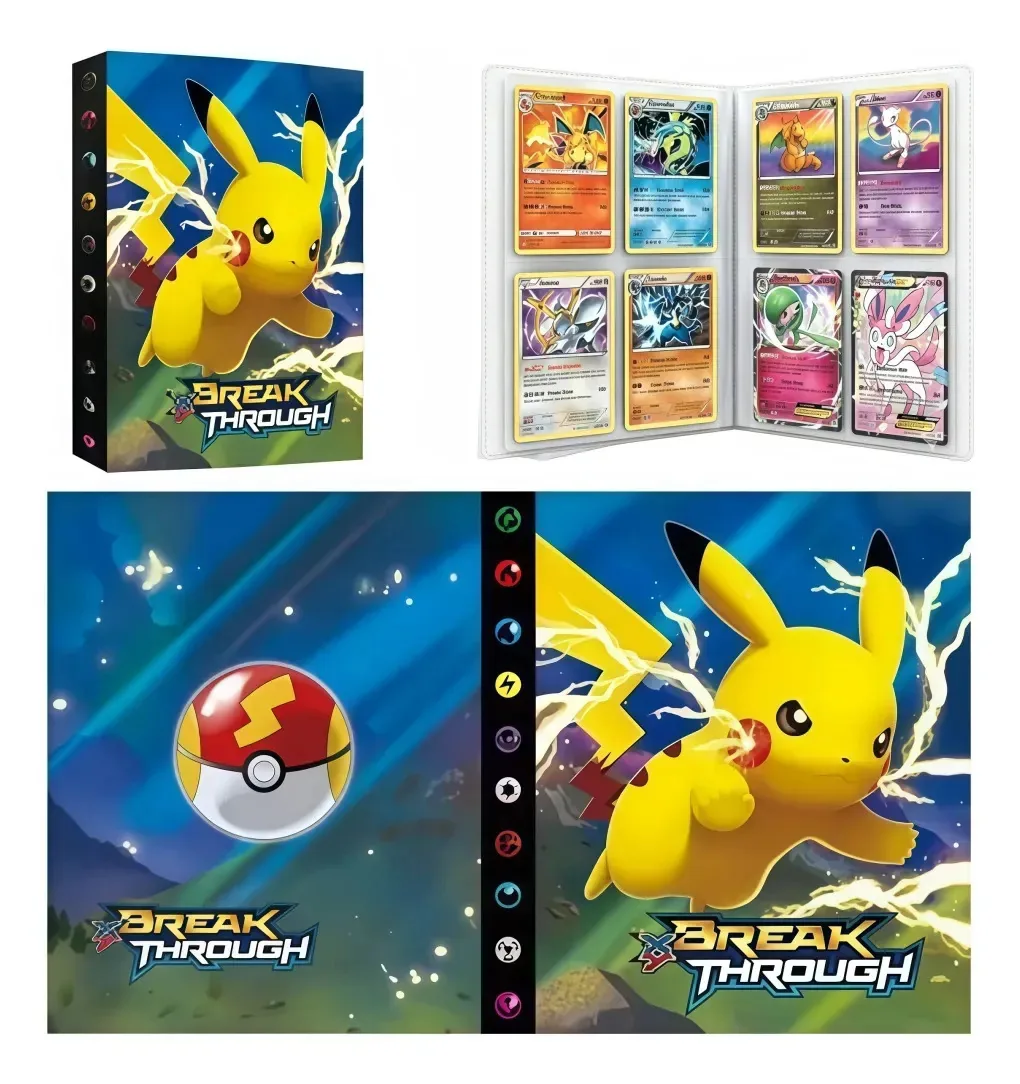 Álbum Oficial Pokémon Pikachu 240 Cartas- Pasta Porta Cartas