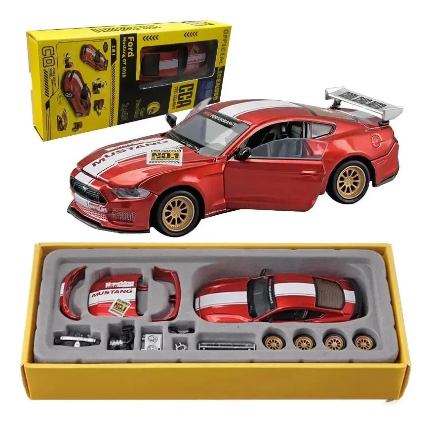 Balança de brinquedos da série Ford Mustang Gt Car Tuning 2018 1:42 cor vermelha