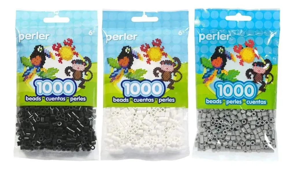 Perler Cinza-Preto-Branco