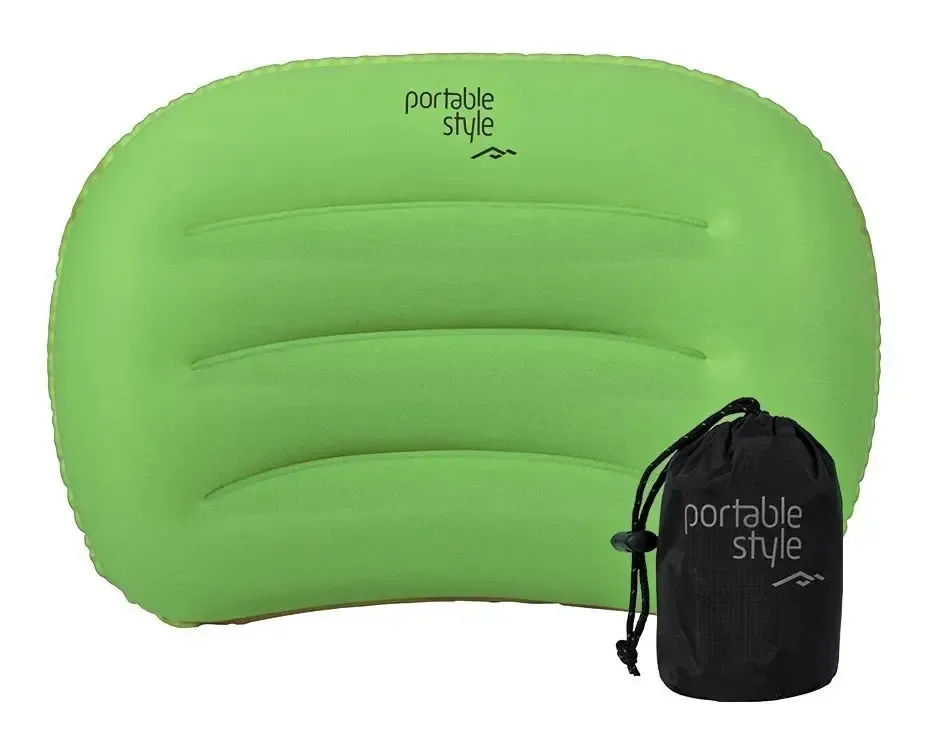 Almofada inflável Almofada de viagem/estilo portátil de acampamento Cor verde limão