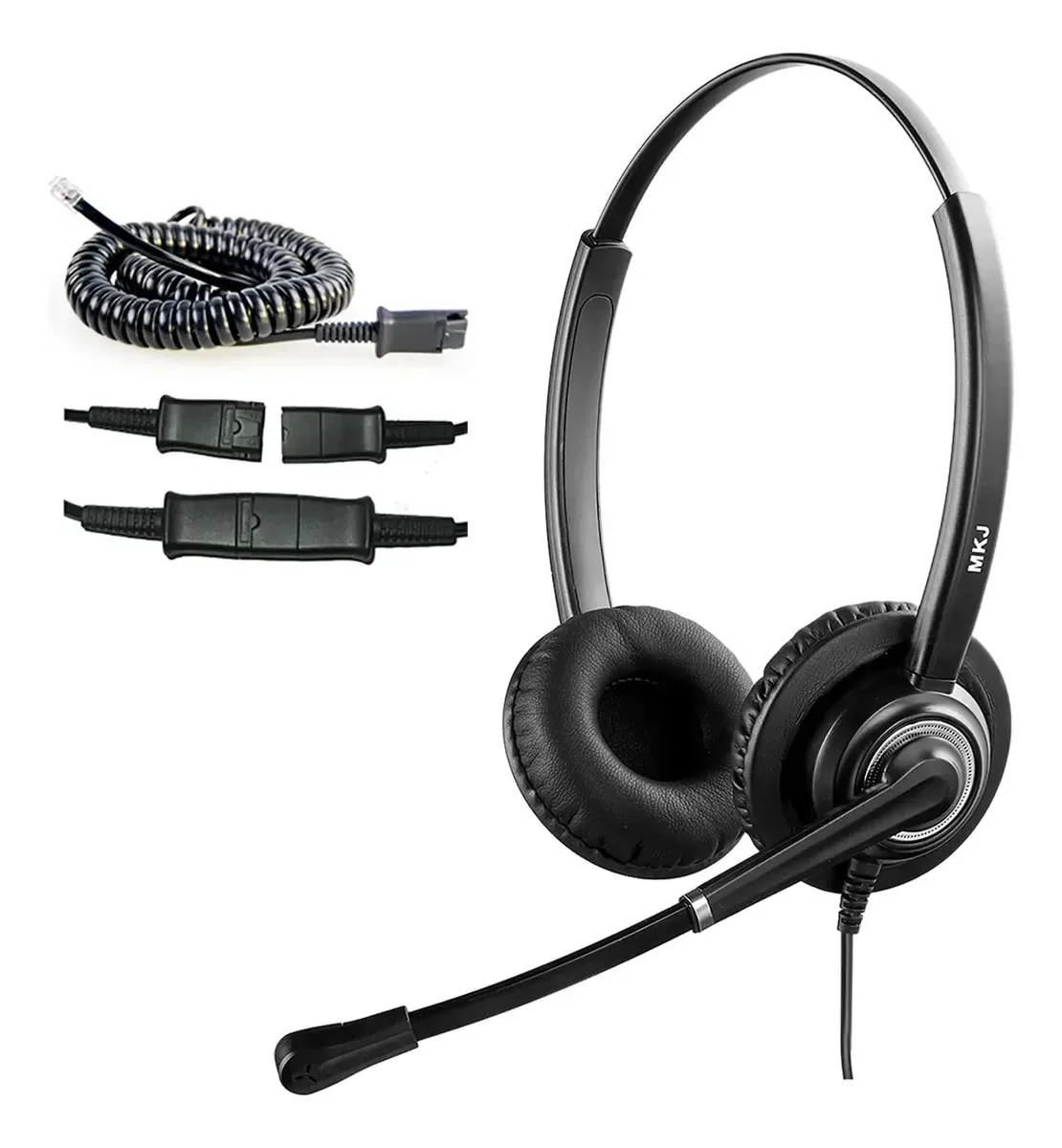 Fones de ouvido telefônicos Mkj Cisco Dual-Ear Cable Rj9 com cancelamento de ruído para Cp-7821 Cp-7841 7931g 7940 7942g 7945g 7960 7962g 7965g 7970 8841 8865 8961 951