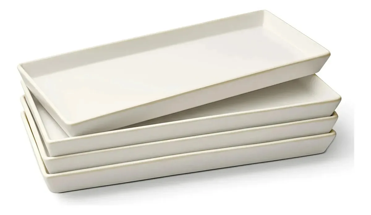 Bandejas e bandejas para servir comida Kook, bandejas vermelhas