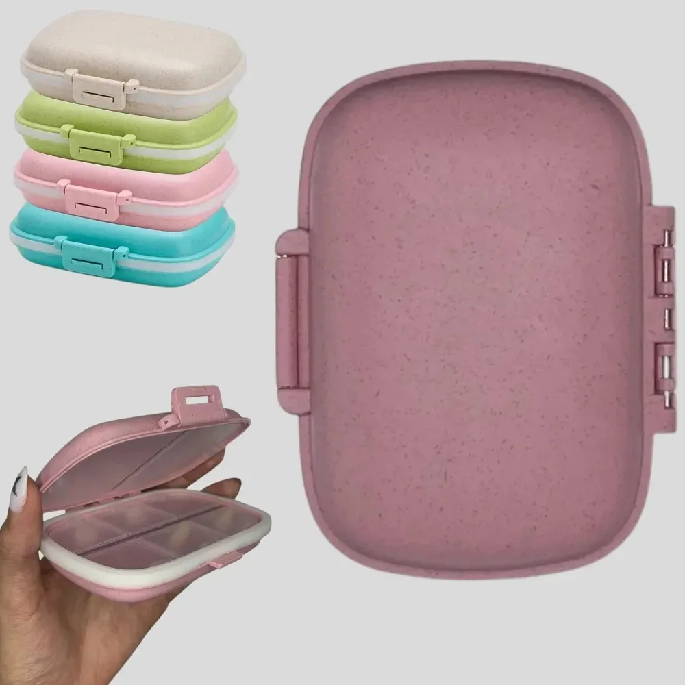 Porta Comprimidos Medicamento 8 Espaço Personalizado Nome Hpc003 Rosa