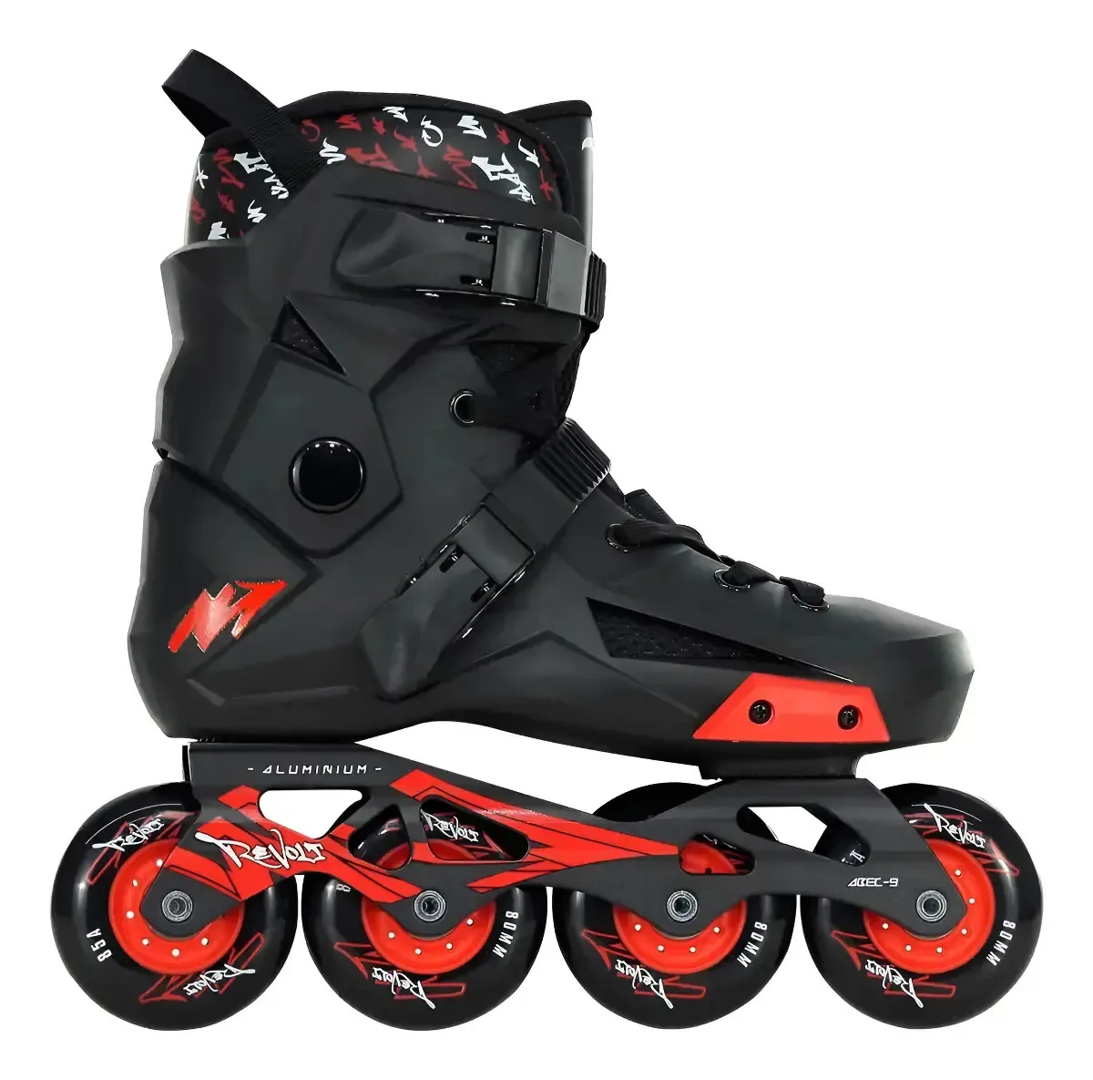 Patins Traxart Revolt (com Rodas Vermelhas) Us-5 (36/37) Us-5 36/37 80 Mm Preto