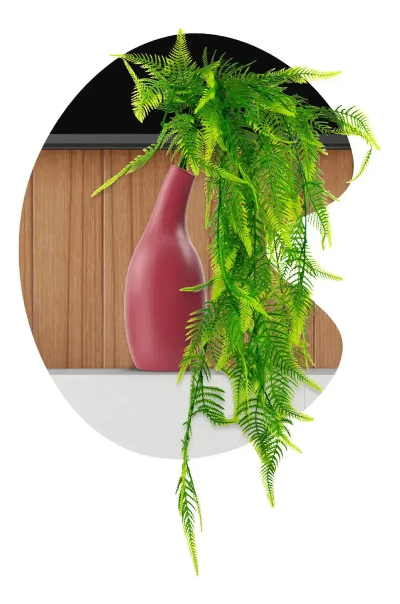 Pendentes Jamaica 80cm Planta Artificial Grande Samambaia Verde