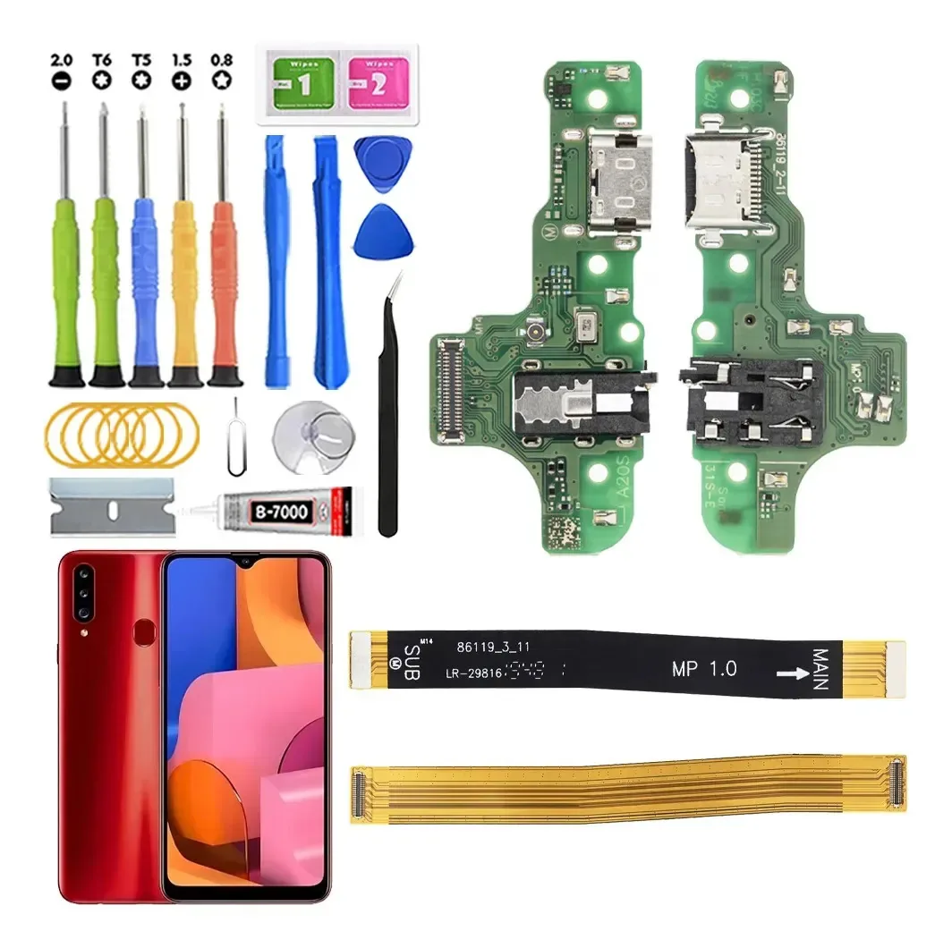 Centro de carregamento para Samsung A20s A207 M14 e Main Flex com IC de carregamento rápido com kit de substituição