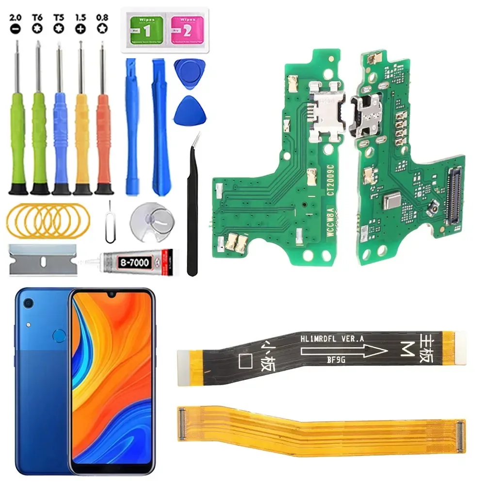 Centro de carregamento para Huawei Y6s JAT-LX3/L29/LX1/L41 Y Main Flex com Ic Carregamento rápido com kit de substituição