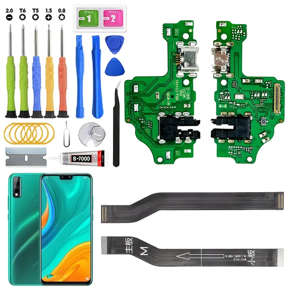 Centro de carregamento para Huawei Y8s JKM-LX1/LX2/Lx3 Y Main Flex com Ic Carregamento rápido com kit de substituição