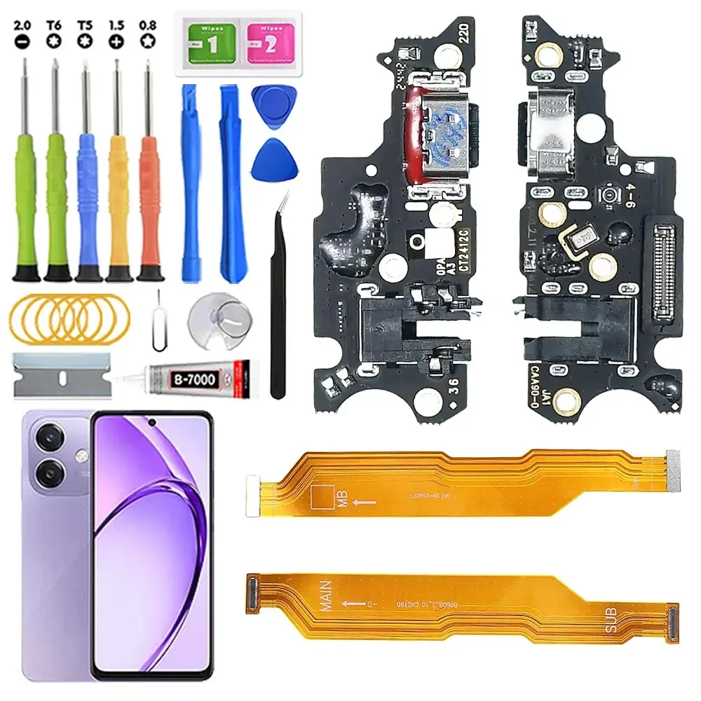 Centro de carregamento para Oppo A40 Cph2669 Cph3669 Y Main Flex com carga rápida com kit de substituição
