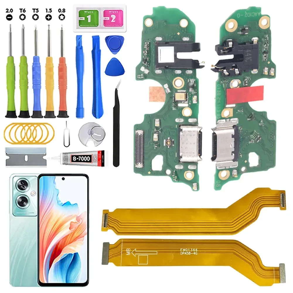 Centro de carregamento para Oppo A79 5g Cph2553 Cph2557 Y Main Flex Con Ic Carga rápida com kit de substituição