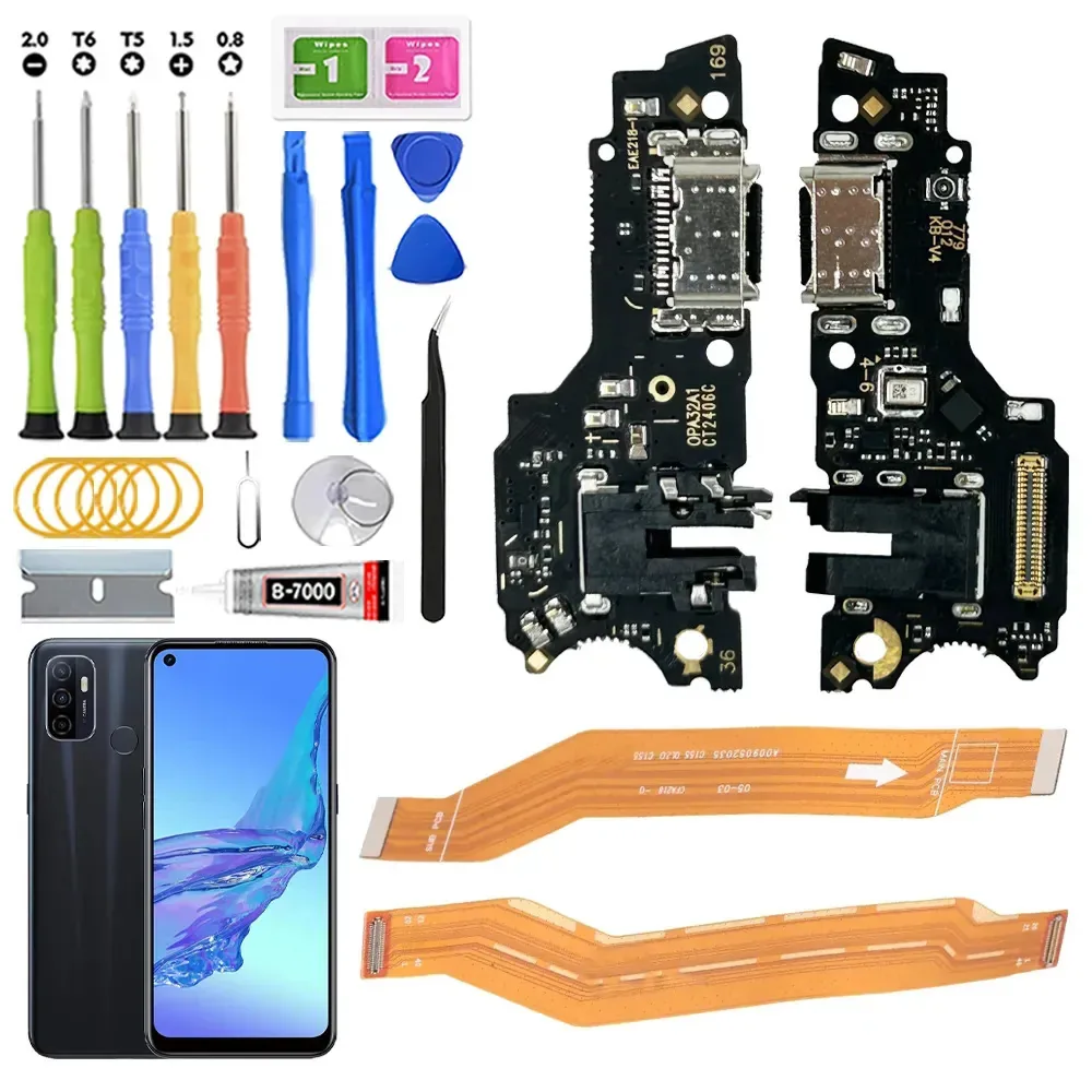 Centro de carregamento para Oppo A53 4g Y A53s 4g Y A32 Cph2127 Cph2131 Cph2139 Cph2135 Y Main Flex Con Ic Carga rápida com kit de substituição