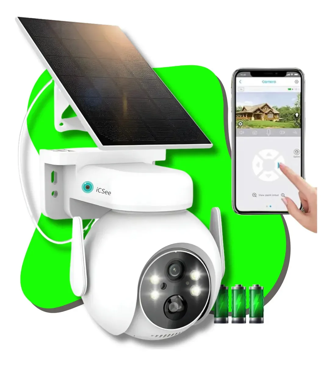 Câmera Segurança 4k Wifi Placa Solar Bateria 7800mah Globo G Branco