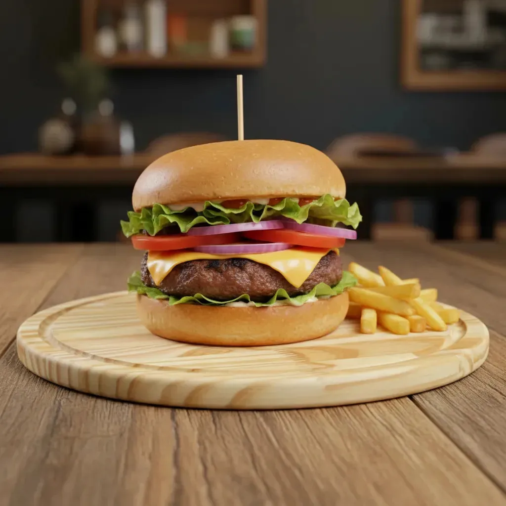 Tabua Frios Hamburguer Mesa Posta Pinus Reflorestado 25cm