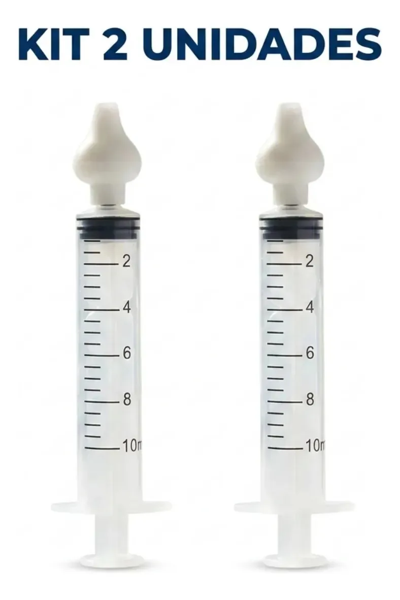 Seringas Lavagem Nasal Bico Silicone Remove Catarro Infantil Transparente
