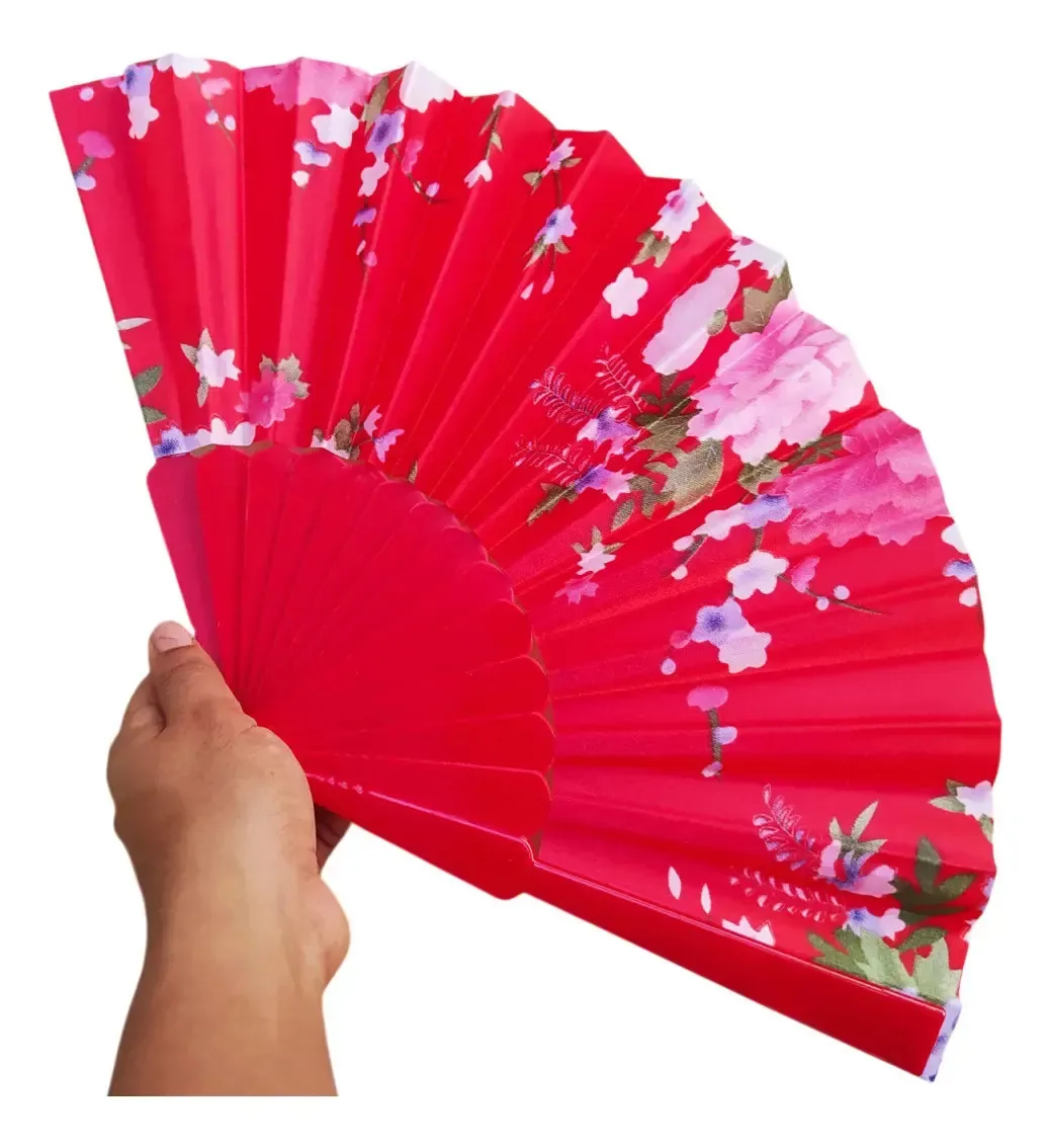 Ventilador de mão dobrável Ventilador portátil - refrescante! Cor: vermelho