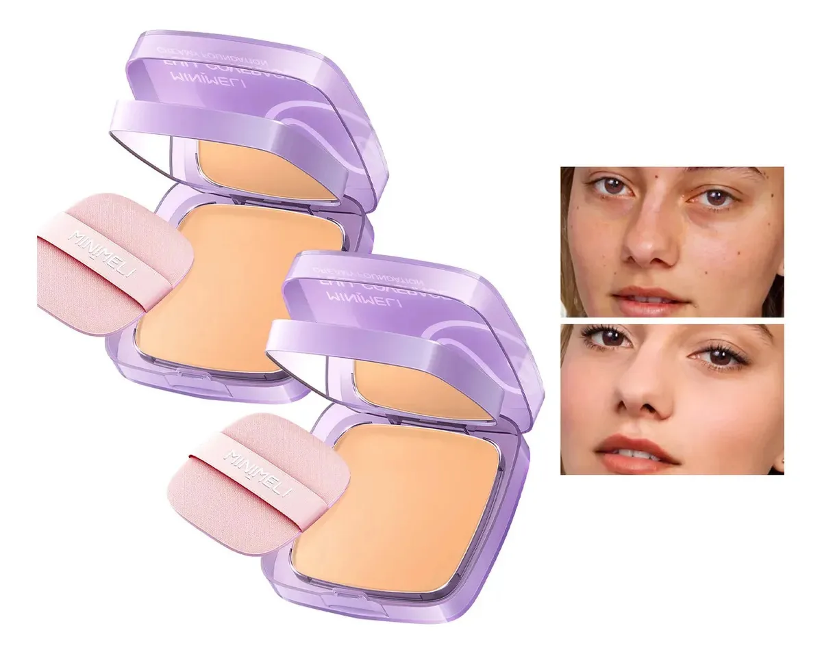 Conjunto de 2 bases de maquiagem mate Spf30 Minimeli 03 Natural 03 Natural