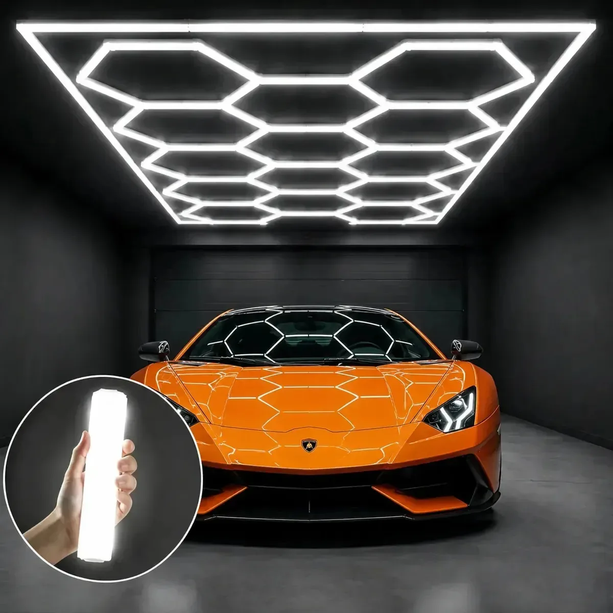 Luz LED hexagonal 14 luzes de teto Workshop Show Hexagonais Luzes LED para oficina Luzes hexagonais de garagem, tampas, luzes de teto, luzes de teto LED