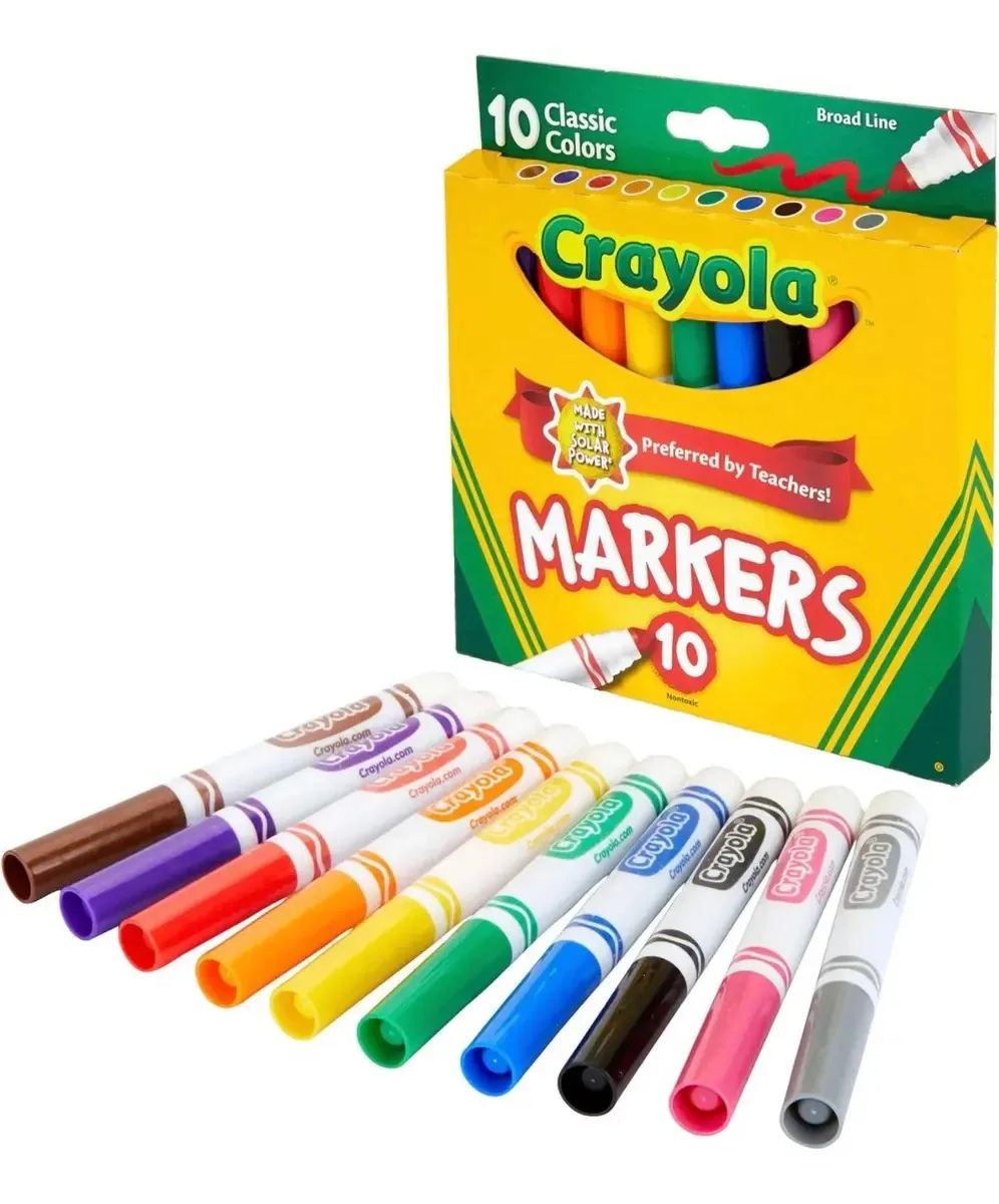 Marcadores básicos de linha larga Crayola 10 Marcadores laranja