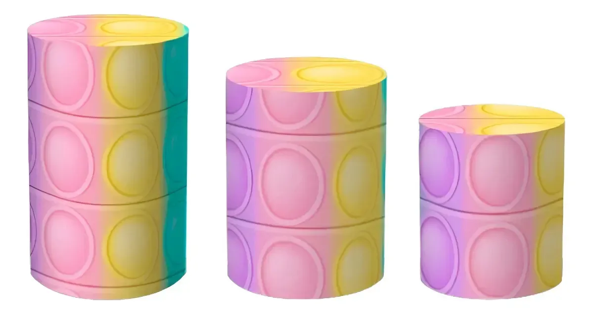 Trio Capas De Cilindro Para Festa Decoração Pop It Cor Pop It 1