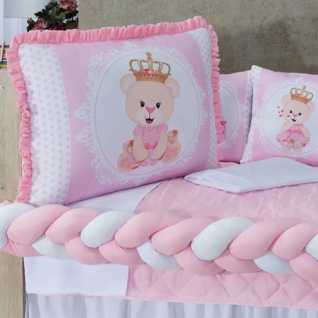 Kit Berço Americano E Nacional 12 Peças Menino Menina Luxo Cor Princesa Rosa Princesa