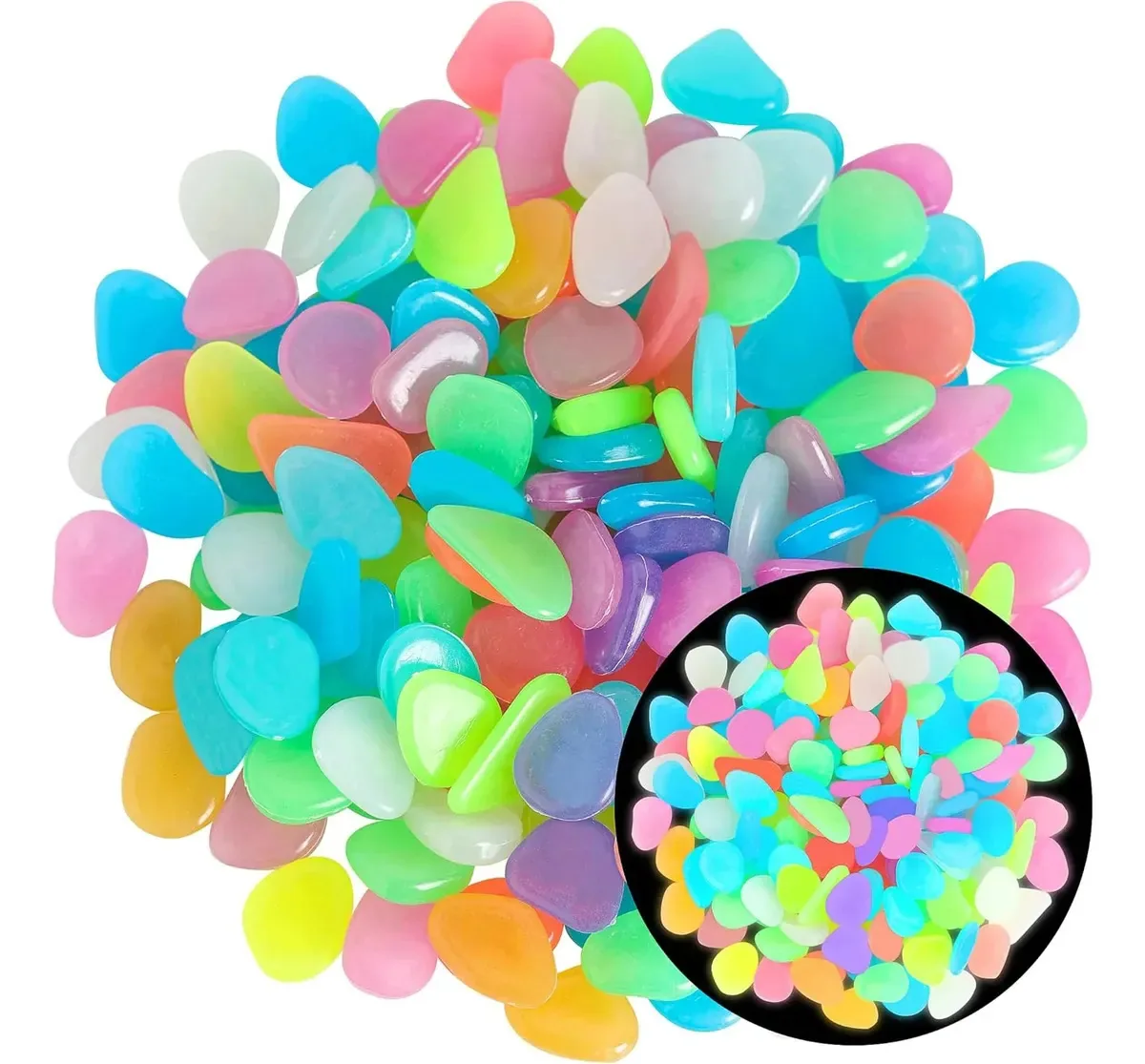 500 Pedras Luminosas Decorativas Jardim Aquário 1cm Colorido