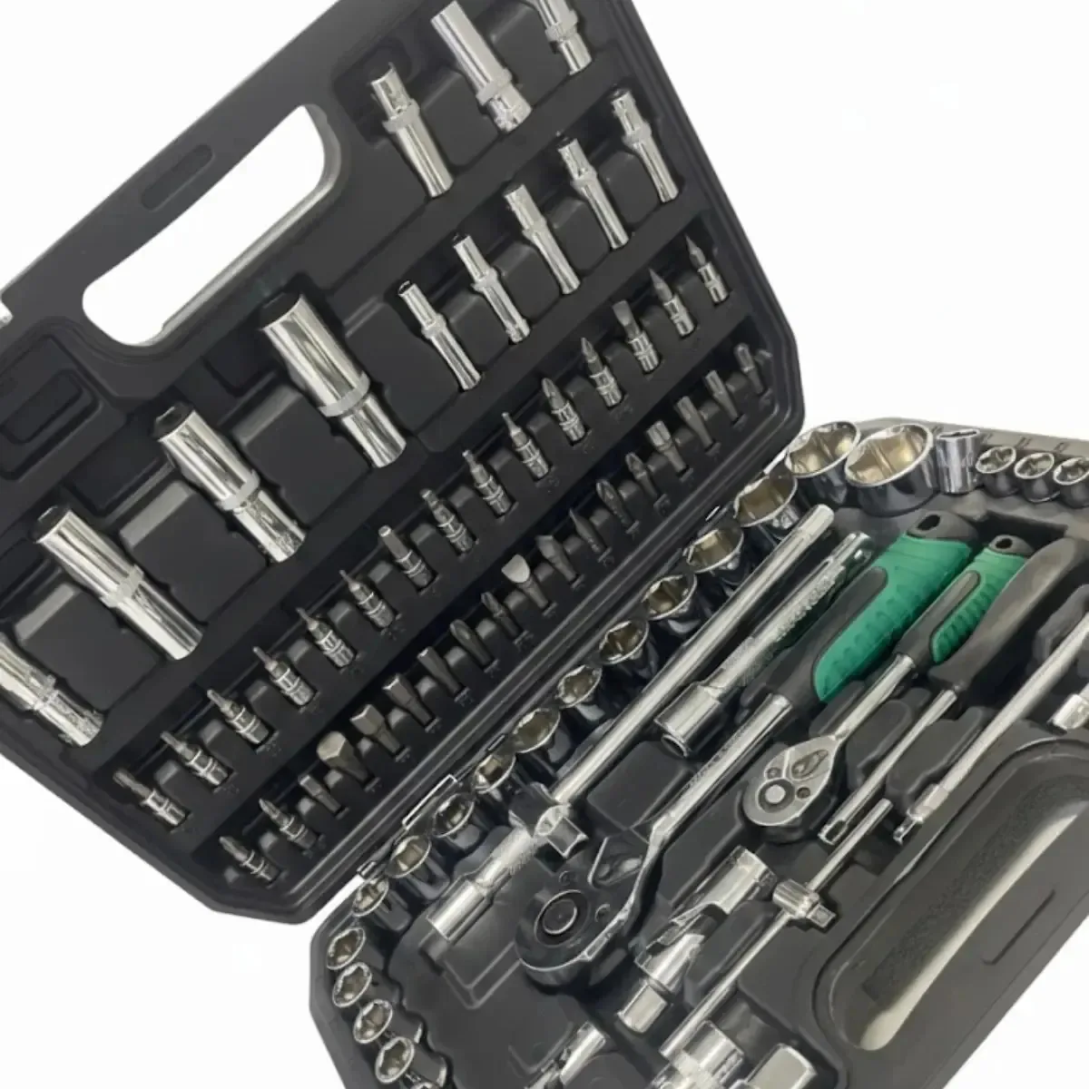 Kit Maleta De Ferramentas 94 Peças Jogo De Soquete Universal Preto