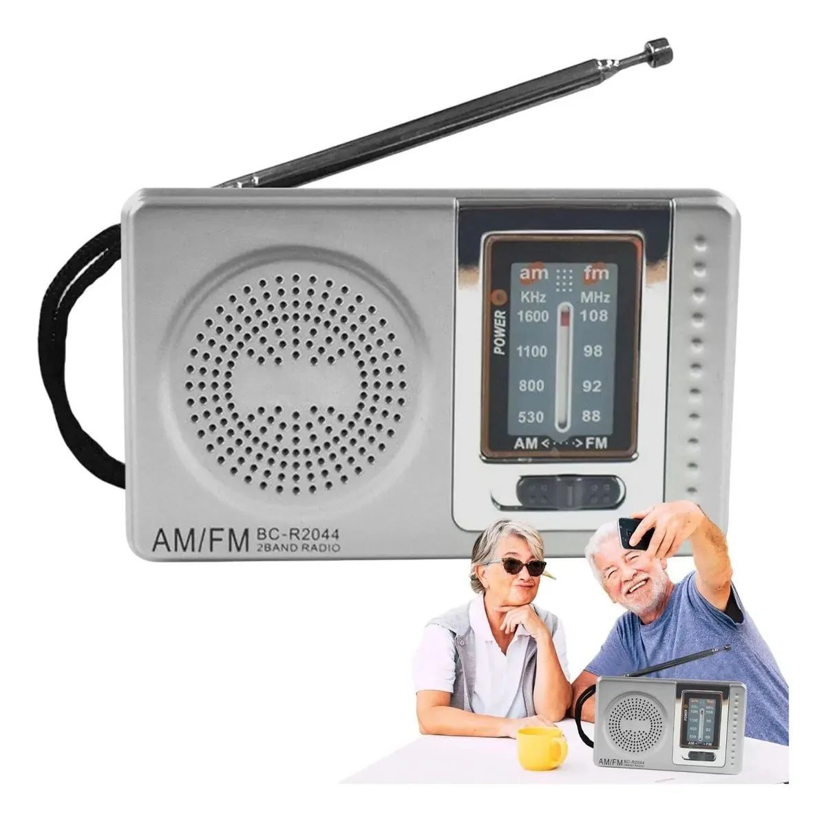 Rádios portáteis Jmedic Am Fm | Mini rádios transistorizados compactos - Rádios transistorizados Am Fm com alto-falante e fone de ouvido, ideais para pais, idosos e parentes
