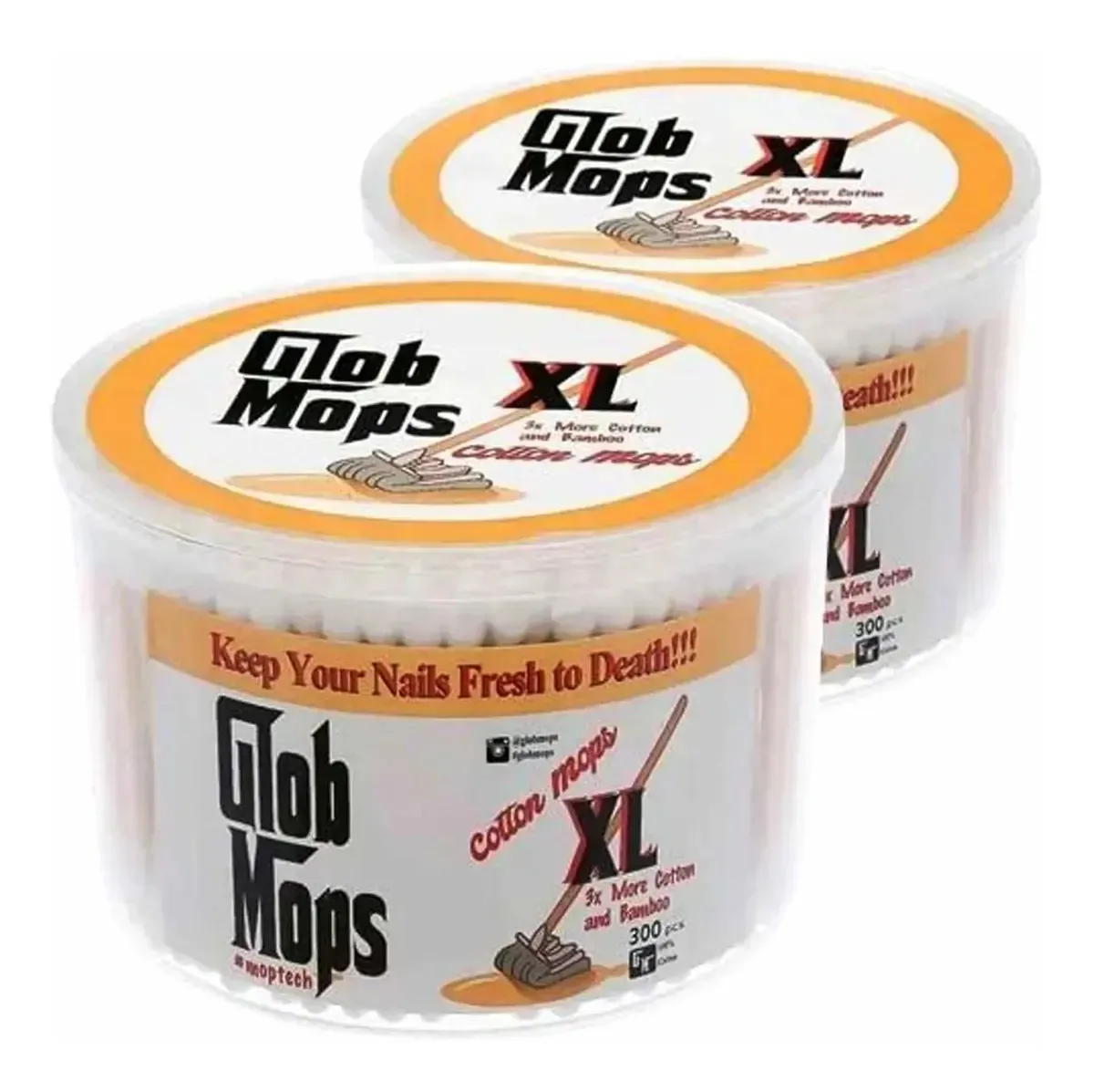 Cotonetes de algodão Glob Mops Xl 2.0, cotonetes de bambu extra absorventes, feitos com hastes e pontas duráveis, projetados para limpar pontos de difícil acesso
