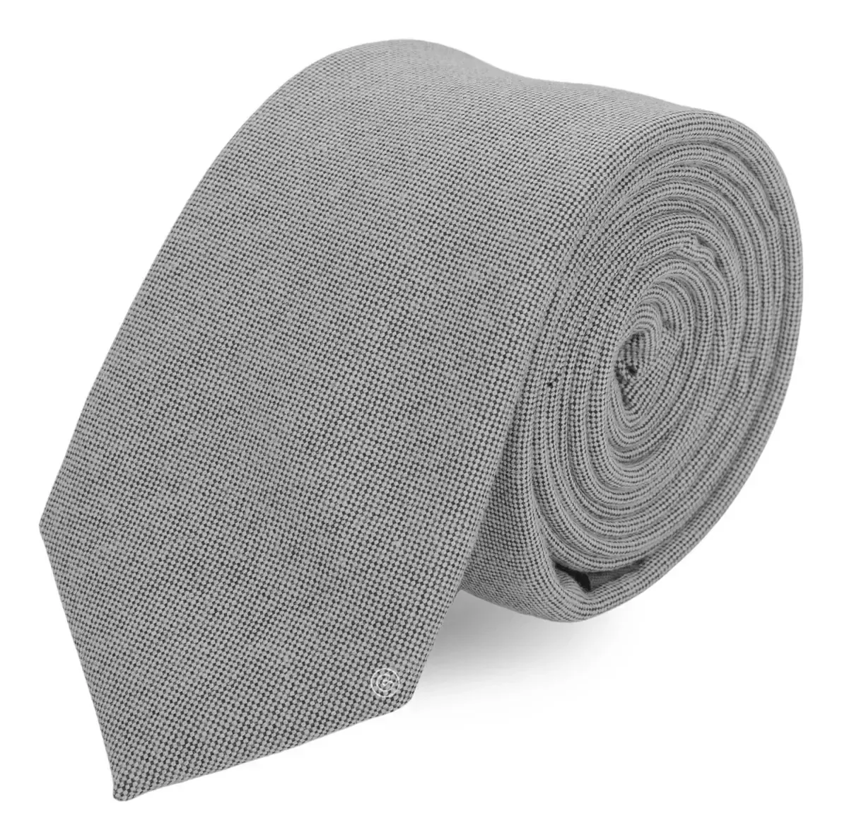 Gravata Grin Accs CC-00 tipo gravata slim liso cor gris oxford