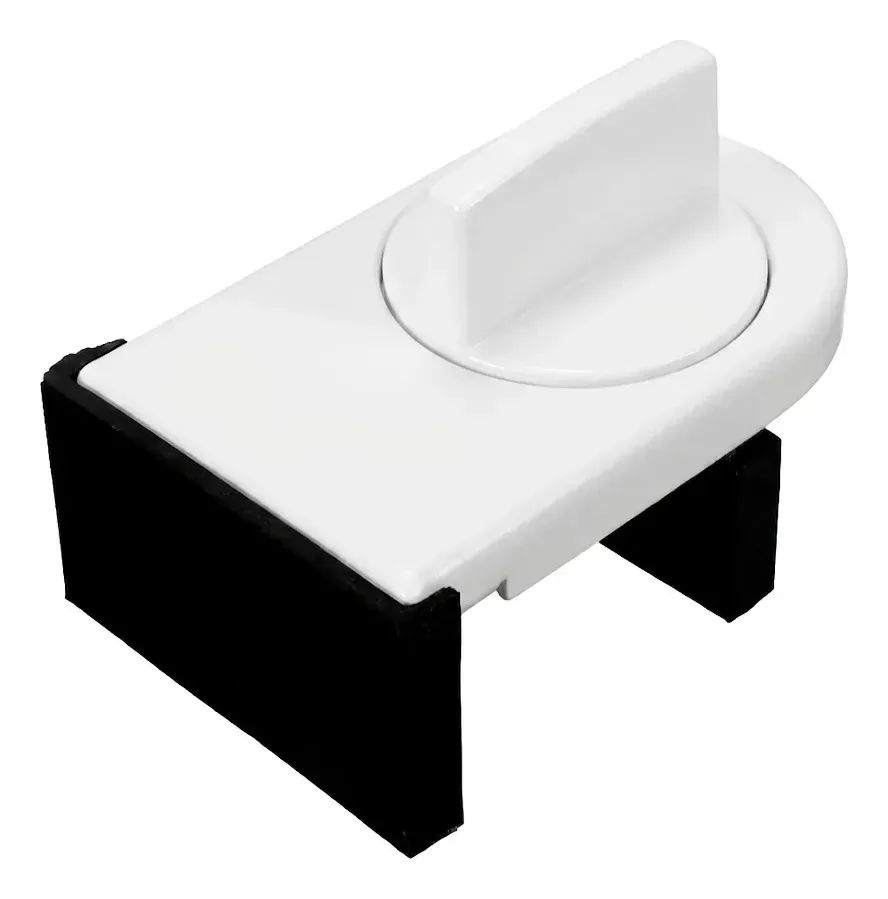 Fechadura de segurança branca para janelas e portas deslizantes branca