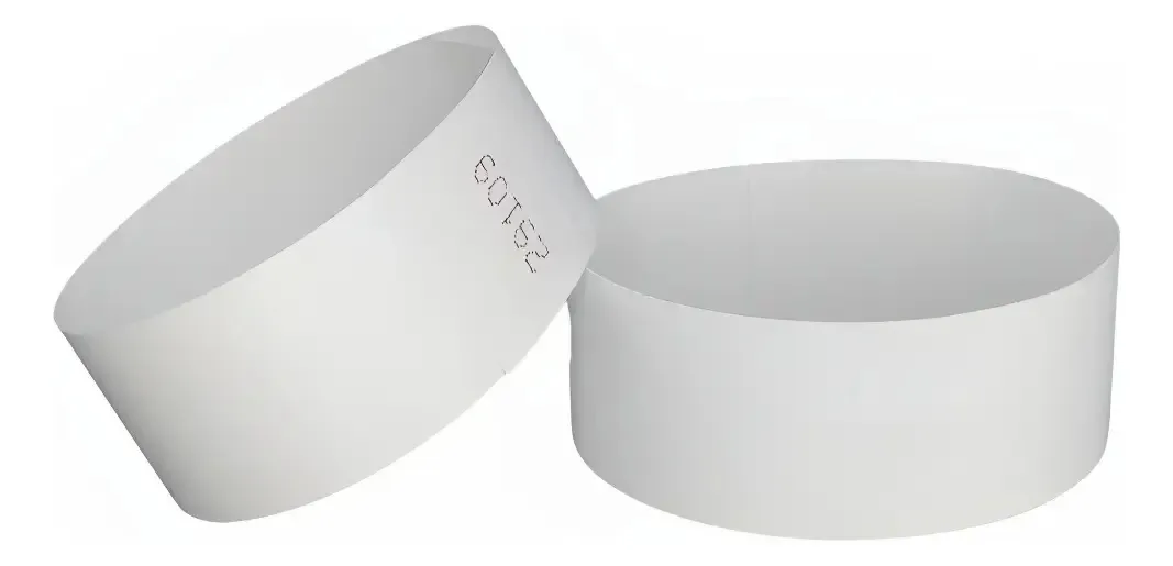 1000 pulseiras de identificação de eventos, papel sintético branco de 1"
