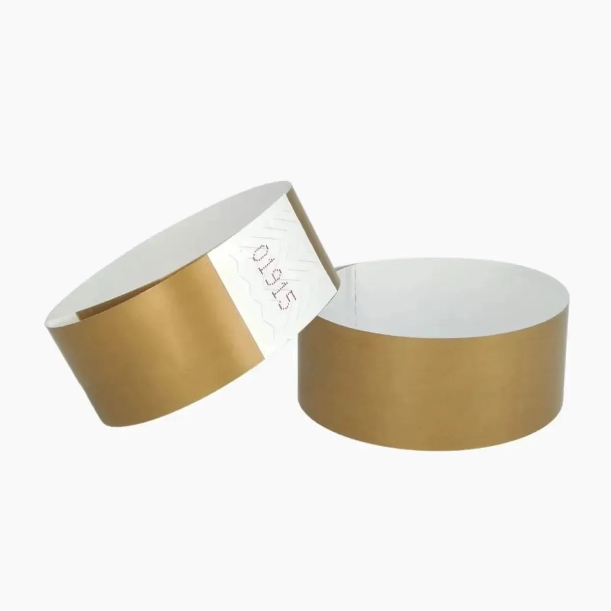 1000 pulseiras de identificação de eventos, papel sintético dourado de 2,5 cm